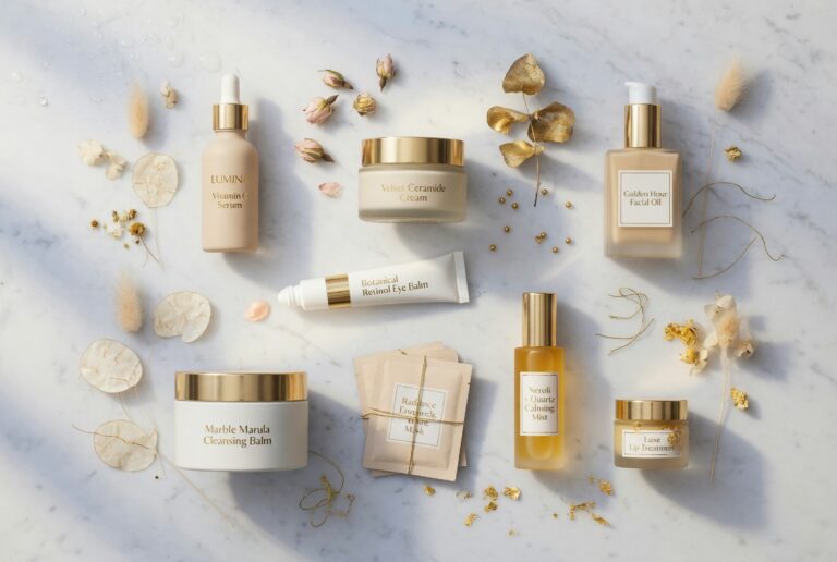 best celebrity skincare products on Amazon 2026 flatlay including EltaMD sunscreen Weleda Skin Food COSRX