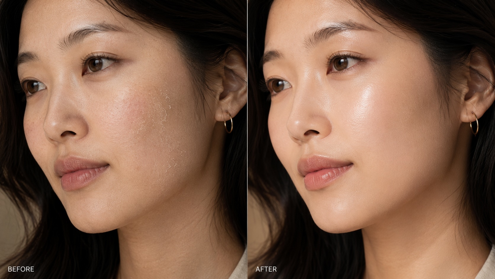 Before and after comparison of skin firmness and hydration after 6 weeks of Beauty of Joseon Dynasty Cream